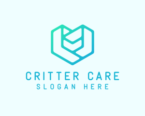 Heart Care Puzzle logo design