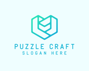 Heart Care Puzzle logo design