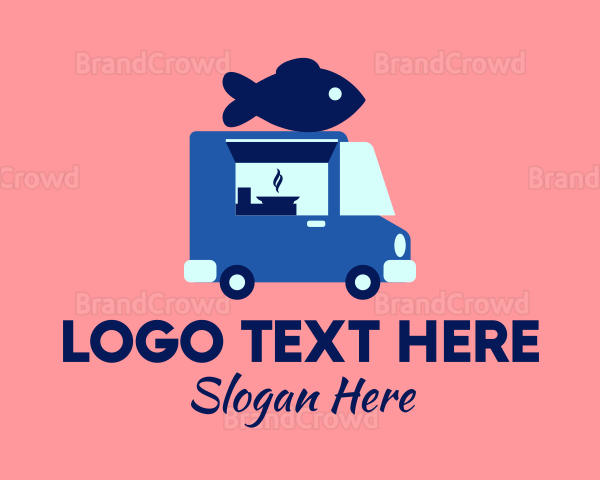 Seafood Fish Food Truck Logo