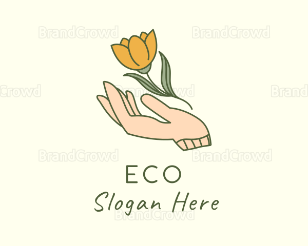 Tulip Flower Hand Logo