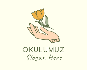 Scent - Tulip Flower Hand logo design