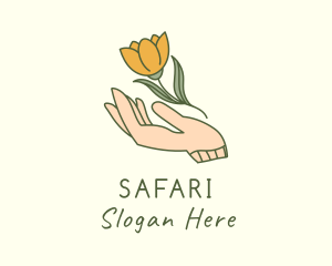 Hand - Tulip Flower Hand logo design
