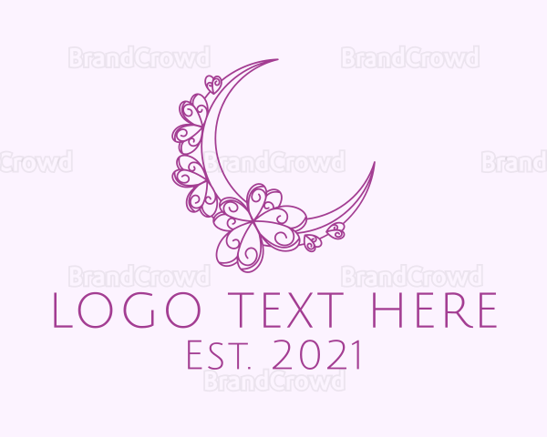 Purple Ornamental Crescent Moon Logo