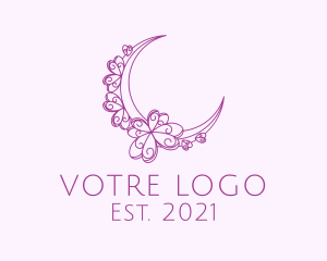 Bridal - Purple Ornamental Crescent Moon logo design