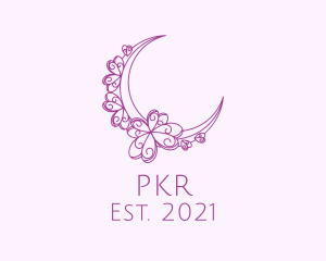 Spiritual - Purple Ornamental Crescent Moon logo design