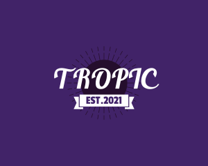 Retro Tropical Banner logo design