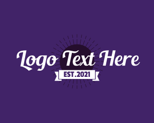 Wordmark - Retro Tropical Banner logo design