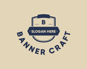 Banner Shield Hipster logo design