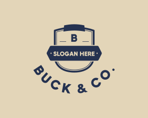 Banner Shield Hipster logo design