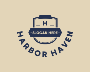 Banner Shield Hipster logo design