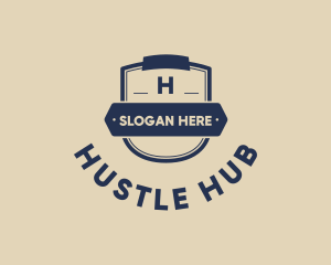 Banner Shield Hipster logo design