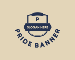 Banner Shield Hipster logo design