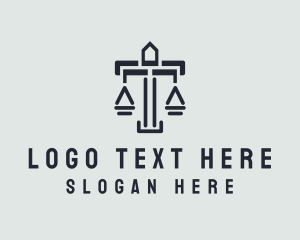 Law - Black Judicial Scale logo design