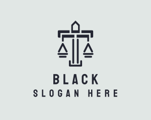 Black Judicial Scale  logo design