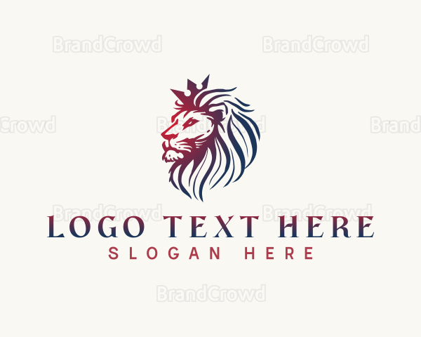 Elegant King Lion Crown Logo