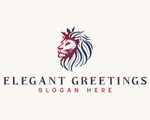 Elegant King Lion Crown logo design