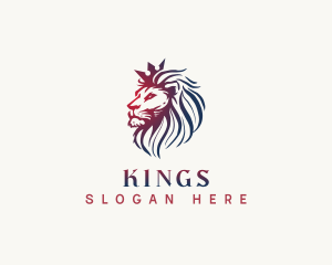 Elegant King Lion Crown logo design