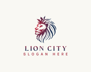 Elegant King Lion Crown logo design