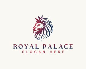 Elegant King Lion Crown logo design