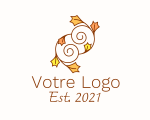 Agriculture - Leafy Swirl Line Art logo design