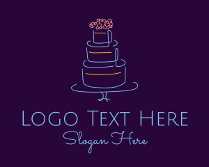 Cake Decorating - Wedding Cake Minimalist logo design