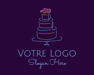 Cake Decorating - Wedding Cake Minimalist logo design