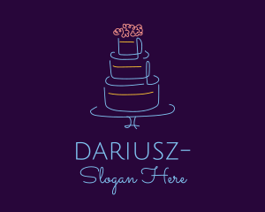 Cake Decoration - Wedding Cake Minimalist logo design