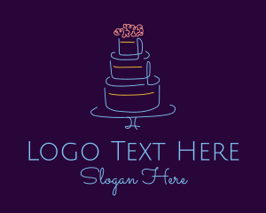 Chocolate Cake - Wedding Cake Minimalist logo design