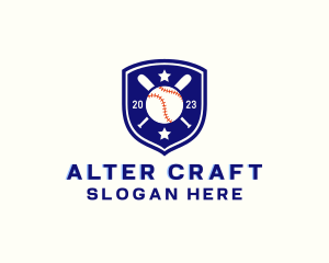 Baseball Bat Ball Emblem logo design