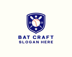 Baseball Bat Ball Emblem logo design