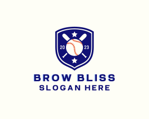 Baseball Bat Ball Emblem logo design