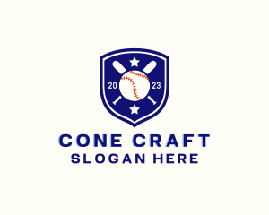 Baseball Bat Ball Emblem logo design