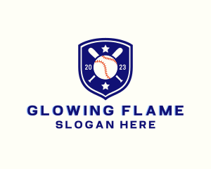 Baseball Bat Ball Emblem logo design