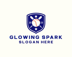 Baseball Bat Ball Emblem logo design