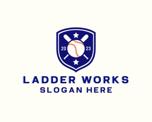 Baseball Bat Ball Emblem logo design