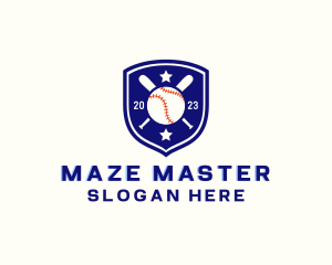 Baseball Bat Ball Emblem logo design