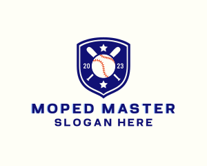 Baseball Bat Ball Emblem logo design