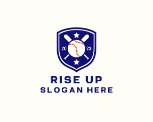 Baseball Bat Ball Emblem logo design