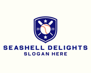 Baseball Bat Ball Emblem logo design