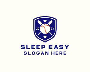 Baseball Bat Ball Emblem logo design