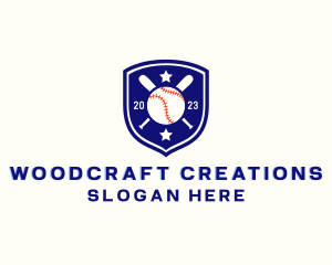 Baseball Bat Ball Emblem logo design