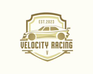 Racing Car Shield logo design