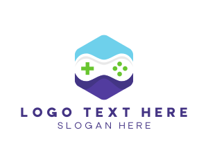 Geometric - Hexagon Gaming Controller logo design