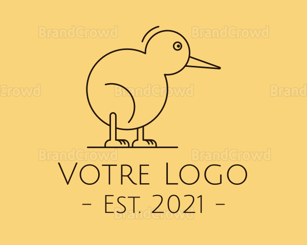Cute Kiwi Bird Logo