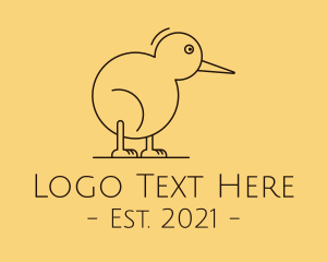 Endemic - Cute Kiwi Bird logo design