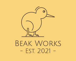 Beak - Cute Kiwi Bird logo design