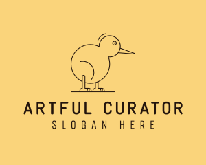 Cute Kiwi Bird  logo design