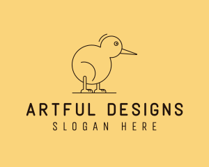 Cute Kiwi Bird  logo design