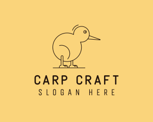 Cute Kiwi Bird  logo design