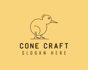 Cute Kiwi Bird  logo design